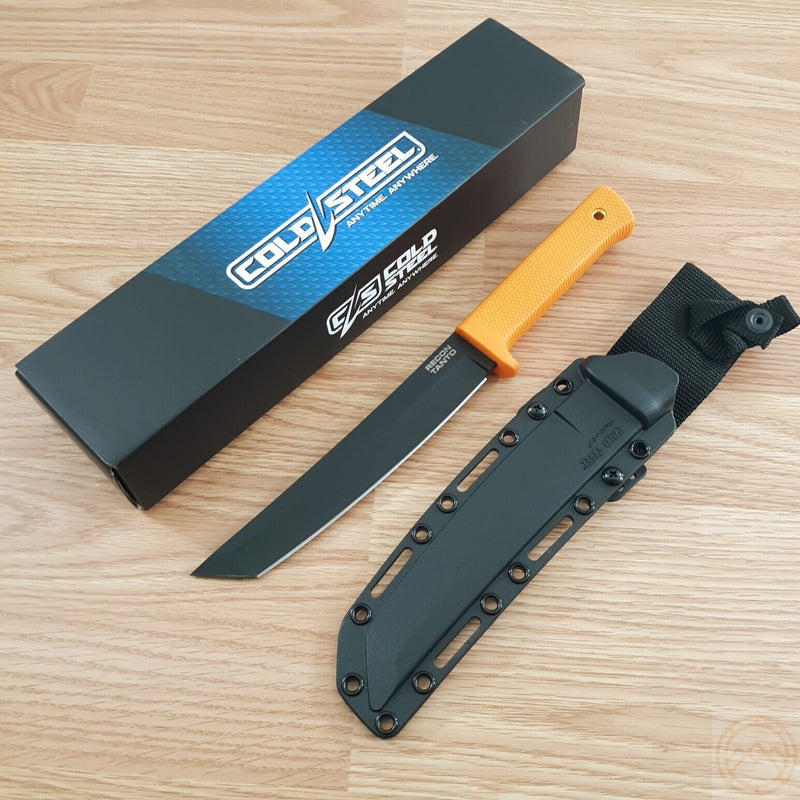 Cold Steel Recon Fixed Knife 7" Black Powder Coated SK5 Carbon Steel Tanto Blade Orange Kray-Ex Handle 49LRTORBK -Cold Steel - Survivor Hand Precision Knives & Outdoor Gear Store