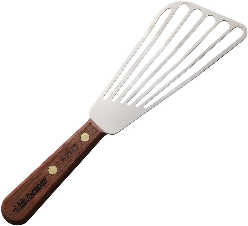 Dexter Slotted Fish Turner 6.25" x 3" Stainless Steel Spatula Rosewood Handle 19810 -Dexter - Survivor Hand Precision Knives & Outdoor Gear Store