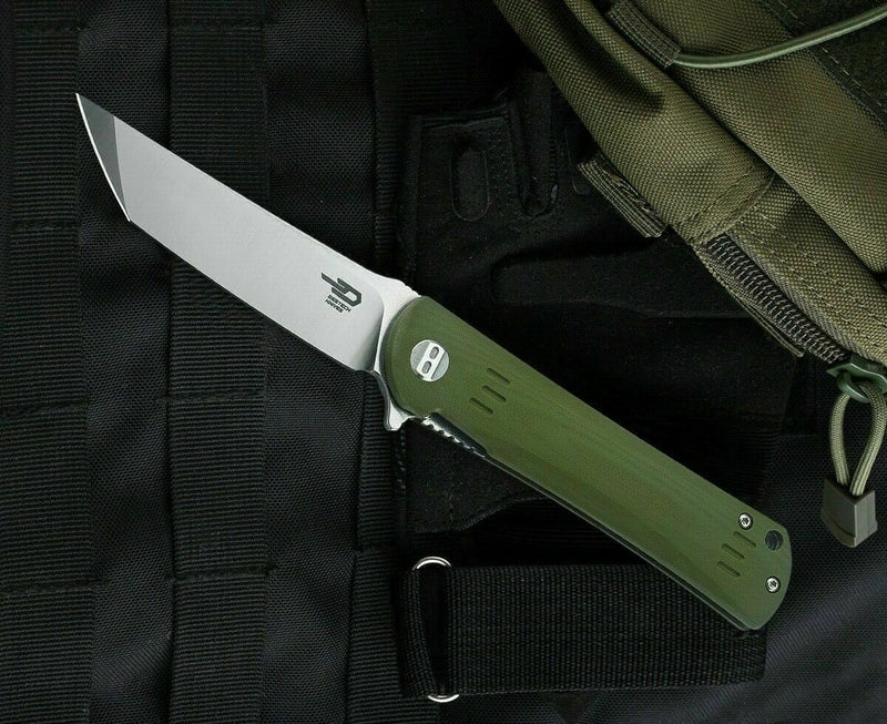 Bestech Kendo Linerlock Folding Knife 3.75" D2 Tool Steel Tanto Blade Green G10 Handle G06B1 -Bestech Knives - Survivor Hand Precision Knives & Outdoor Gear Store