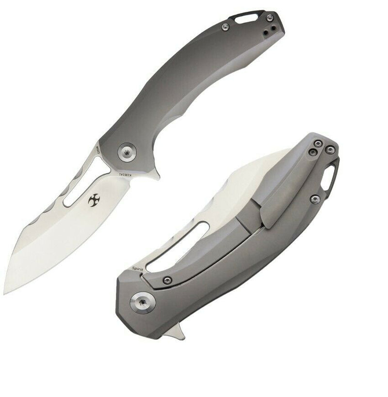 Kansept Spirit Framelock Folding Knife 3.75" S35VN Steel Blade Satin Finish Titanium Handle 002A1 -Kansept Knives - Survivor Hand Precision Knives & Outdoor Gear Store