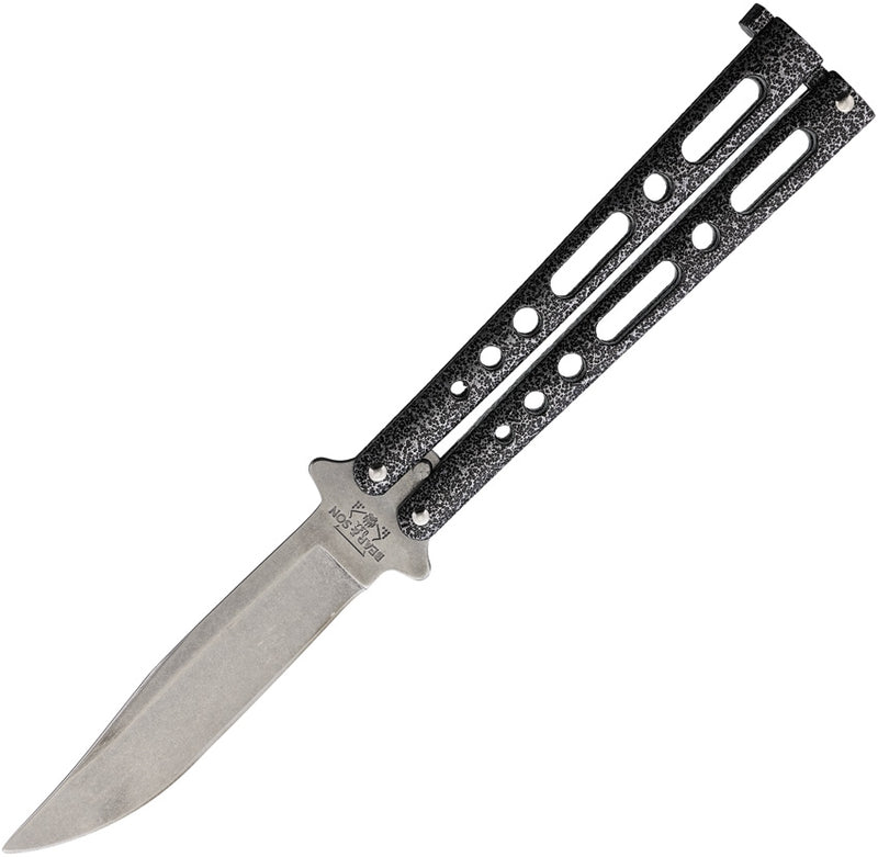 Bear & Son Butterfly Folding Knife 4" Stainless Steel Clip Point Blade Silver Vein Zinc Handle 117SSW -Bear & Son - Survivor Hand Precision Knives & Outdoor Gear Store