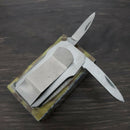 Frost Money Clip Pocket Knife 1.25" Stainless Steel Blade Bone/Stainless Handle 15447SB -Frost Cutlery - Survivor Hand Precision Knives & Outdoor Gear Store