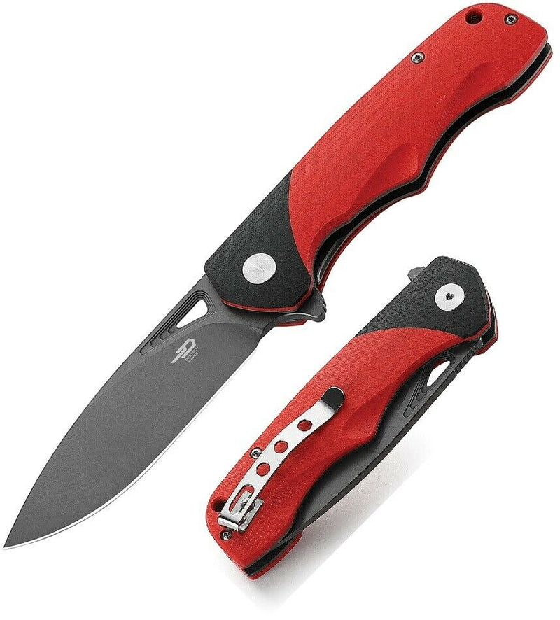 Bestech Knives Airstream Folding Knife 3.75" D2 Tool Steel Blade Black And Red G10 Handle KG47D -Bestech Knives - Survivor Hand Precision Knives & Outdoor Gear Store