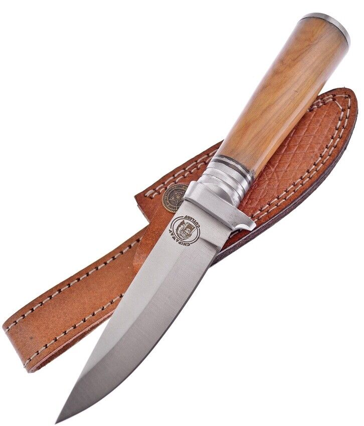 Frost Cutlery Chipaway Fixed Knife 4" Stainless Steel Drop Point Blade Olive Wood Handle W994 -Frost Cutlery - Survivor Hand Precision Knives & Outdoor Gear Store