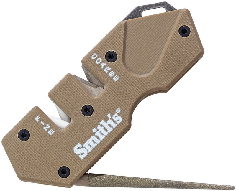 Smith's Sharpeners PP1 Mini Tactical Sharpener Diamond Rod Ceramic Carbide Tan 50983 -Smith´s Sharpeners - Survivor Hand Precision Knives & Outdoor Gear Store