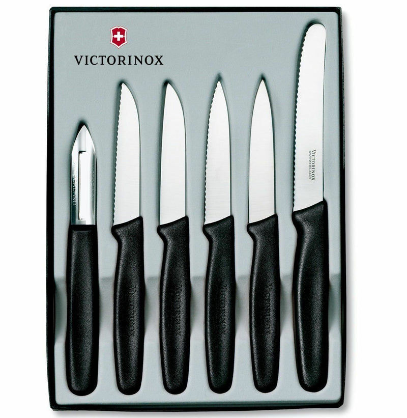 Victorinox Six Piece Paring Set Kitchen Knife Stainless Steel Blades Black Nylon Handles 511136 -Victorinox - Survivor Hand Precision Knives & Outdoor Gear Store