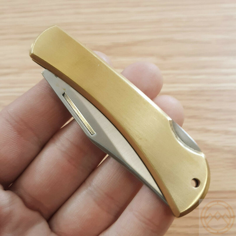 Rough Ryder Lockback Folding Knife 2.5" 440 Steel Clip Blade Brushed Brass Handle 1978 -Rough Ryder - Survivor Hand Precision Knives & Outdoor Gear Store