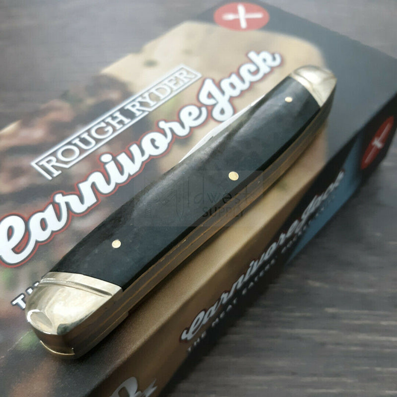 Rough Ryder Carnivore Jack Pocket Knife Stainless Steel Blades Black Smooth Bone Handle 2020 -Rough Ryder - Survivor Hand Precision Knives & Outdoor Gear Store