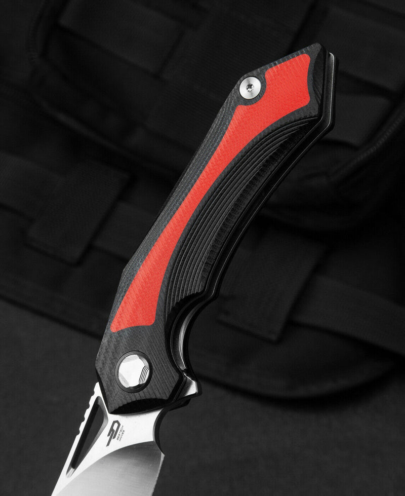 Bestech Knives Kasta Linerlock Folding Knife 3.5" 154CM Steel Blade Black And Red G10 Handle KG45C -Bestech Knives - Survivor Hand Precision Knives & Outdoor Gear Store