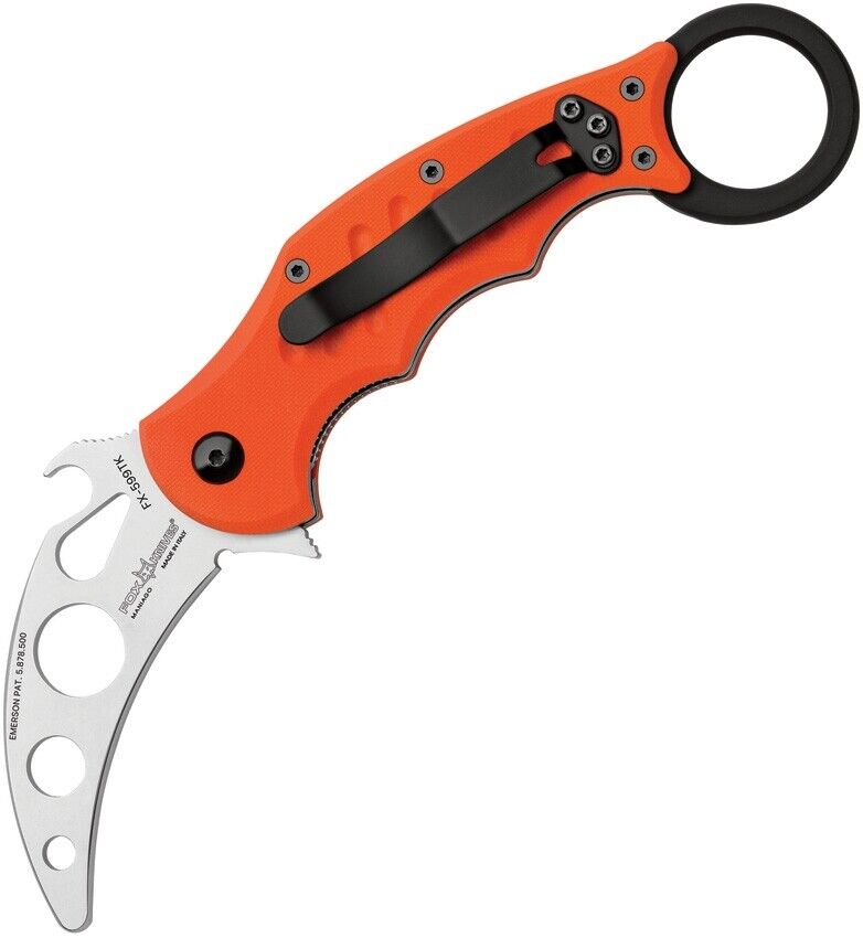 Fox Small Karambit Folding Knife 2.5" UNSHARPENED Bohler N690 Steel Blade G10 Handle 599TK -Fox - Survivor Hand Precision Knives & Outdoor Gear Store