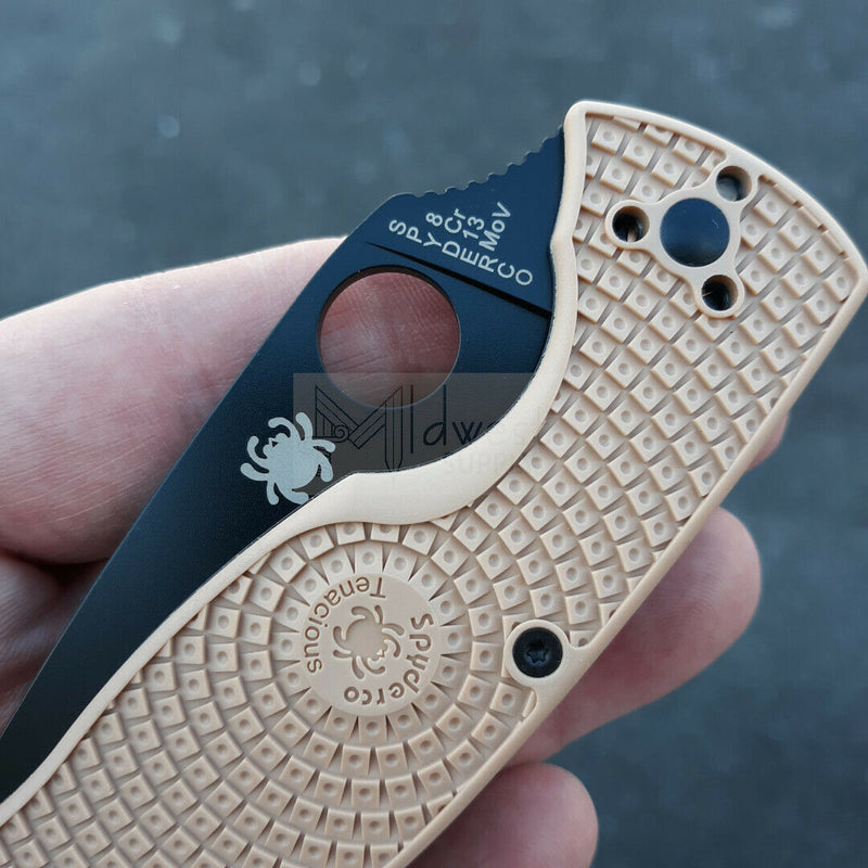 Spyderco Tenacious LWT Tan Folding Knife 3.38" 8Cr13MoV Steel Blade FRN Handle 122PTNBK -Spyderco - Survivor Hand Precision Knives & Outdoor Gear Store