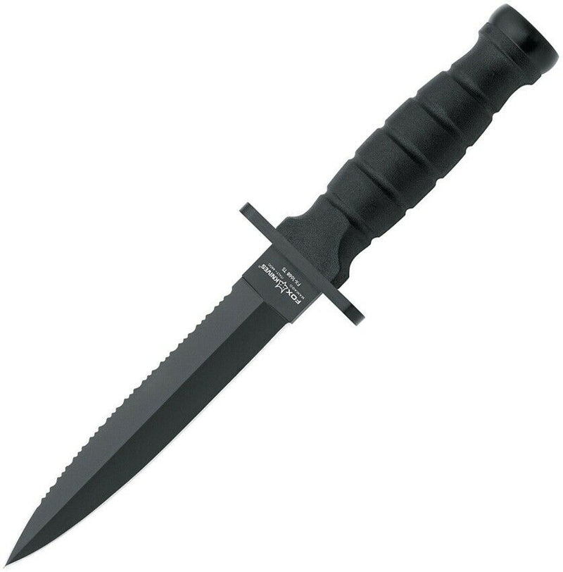 Fox Modern Dagger Fixed Knife 6.5" 440C Steel Blade Black Rubber Handle X1688TS -Fox - Survivor Hand Precision Knives & Outdoor Gear Store