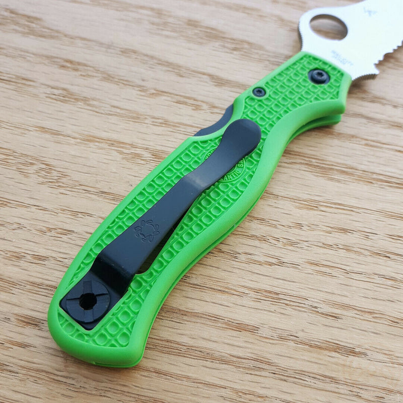 Spyderco Atlantic Salt Lockback Folding Knife 3.63" LC 200 N Tool Steel Blade Green Bi-Directional Texture FRN Handle 89FSGR -Spyderco - Survivor Hand Precision Knives & Outdoor Gear Store