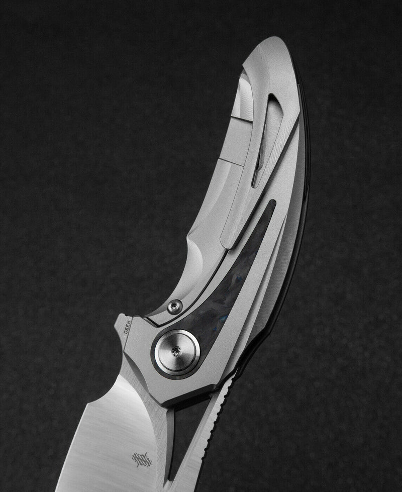 Bestech Knives Nuke Frame Folding Knife 2.63" M390 Steel Blade Gray Titanium/CF Handle T2107A -Bestech Knives - Survivor Hand Precision Knives & Outdoor Gear Store