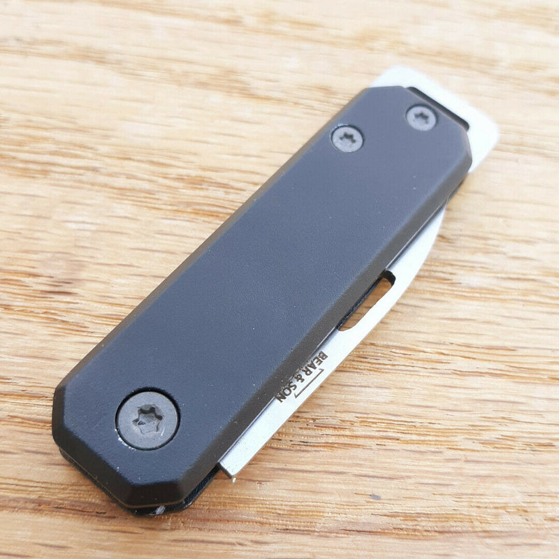 Bear & Son Small Slip Joint Folding Knife 1.5" High Carbon Steel Blade Black Aluminum Handle 109BK -Bear & Son - Survivor Hand Precision Knives & Outdoor Gear Store