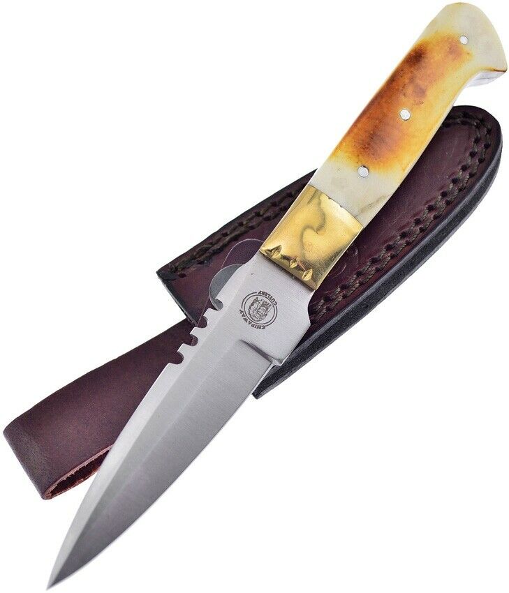 Frost Cutlery Sierra Madre Bowie Fixed Knife 3.5" Stainless Steel Blade Torch Bone Handle W352TB -Frost Cutlery - Survivor Hand Precision Knives & Outdoor Gear Store