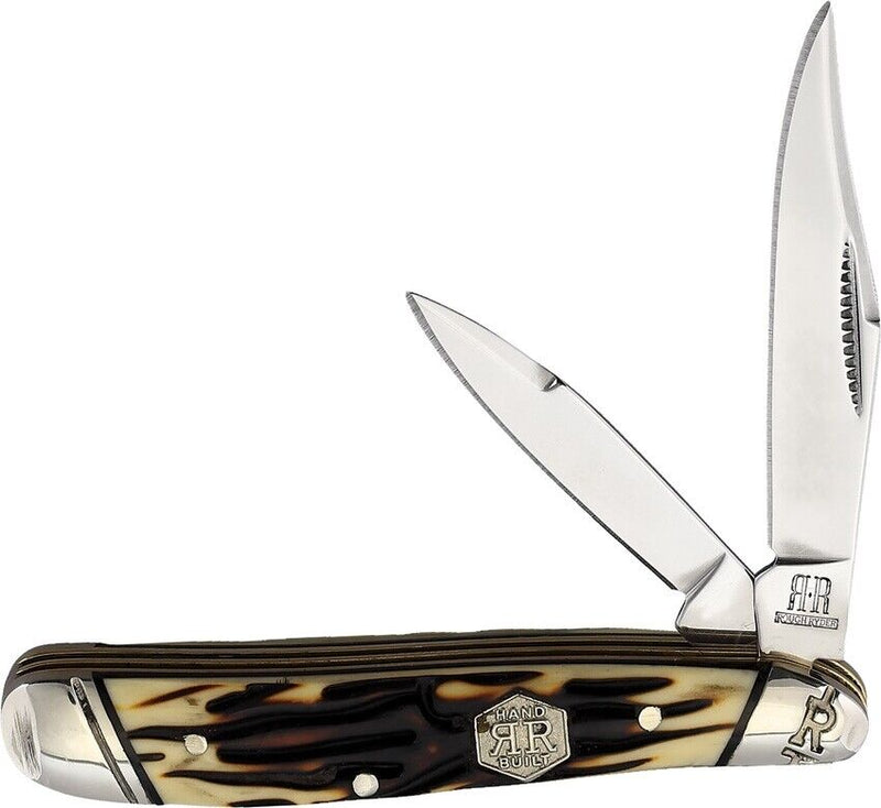 Rough Ryder Peanut Tuff Pocket Knife Stainless Steel Blades Imitation Stag Handle 2372 -Rough Ryder - Survivor Hand Precision Knives & Outdoor Gear Store