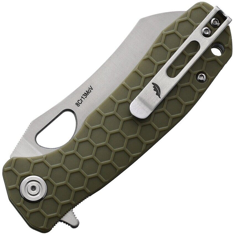 Honey Badger Knives Linerlock Folding Knife 3.13" 8Cr13MoV Steel Warncleaver Blade Green Textured GRN Handle 1040 -Honey Badger Knives - Survivor Hand Precision Knives & Outdoor Gear Store