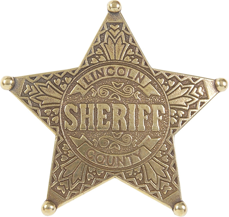 Denix Lincoln County Sheriff Badge 2.75" Overall Brass One Piece Construction 104 -Denix - Survivor Hand Precision Knives & Outdoor Gear Store