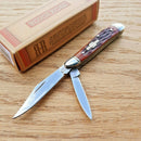 Rough Ryder Peanut Pocket Knife Stainless Steel Blades Amber Jigged Bone Handle 110 -Rough Ryder - Survivor Hand Precision Knives & Outdoor Gear Store