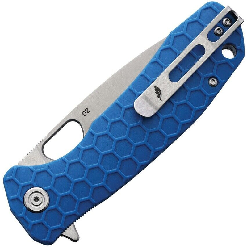 Honey Badger Knives Large Linerlock Folding Knife 3.63" D2 Tool Steel Blade Blue Textured GRN Handle 1020 -Honey Badger Knives - Survivor Hand Precision Knives & Outdoor Gear Store