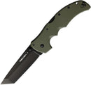 Cold Steel Recon 1 Lock Folding Knife 4" Black DLC Coated S35VN Steel Tanto Blade OD Green G10 Handle 27BTODBK -Cold Steel - Survivor Hand Precision Knives & Outdoor Gear Store