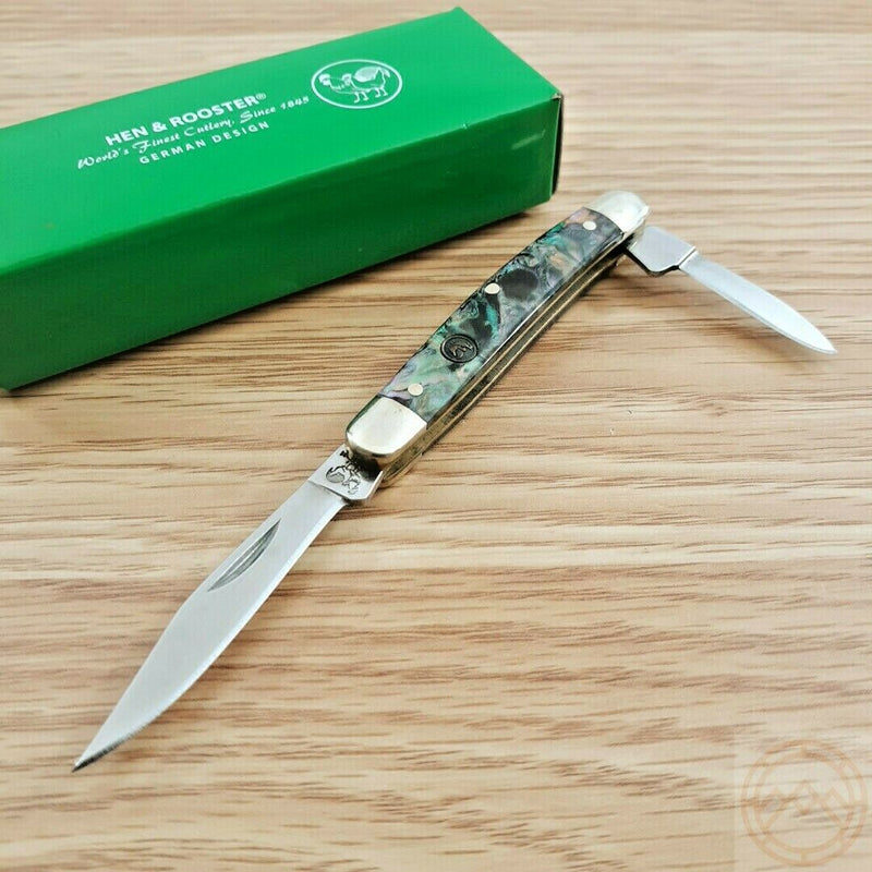 Hen & Rooster Pen Pocket Knife Stainless Steel Blades Imitation Abalone Handle 302IAB -Hen & Rooster - Survivor Hand Precision Knives & Outdoor Gear Store