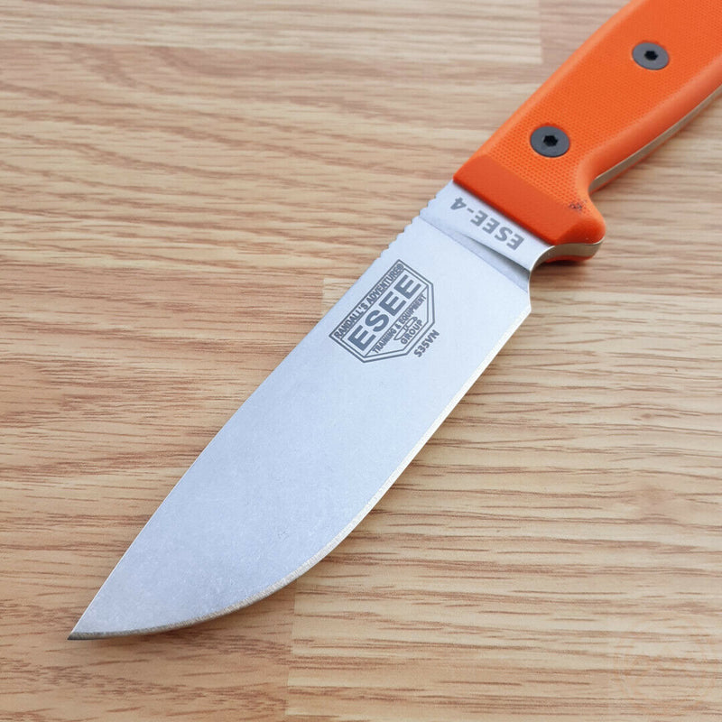 ESEE Model 4 Fixed Knife 4.5" S35VN Steel Drop Point Blade Orange G10 Handle 4PS35VOR -ESEE - Survivor Hand Precision Knives & Outdoor Gear Store