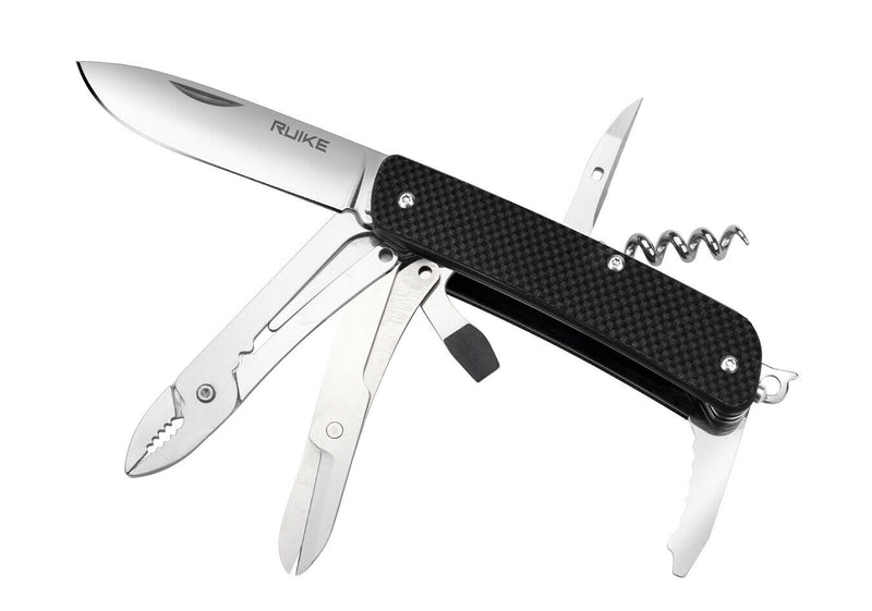 RUIKE M41 Medium Pocket Knife 12C27 Steel Construction Blade Black G10 Handle EM41B -RUIKE - Survivor Hand Precision Knives & Outdoor Gear Store