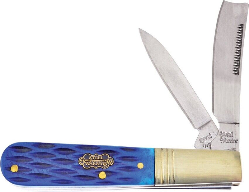 Frost Cutlery Barlow/One Arm Pocket Knife Stainless Steel Razor/Pen Blades Blue Jigged Bone Handle W035BLCS -Frost Cutlery - Survivor Hand Precision Knives & Outdoor Gear Store
