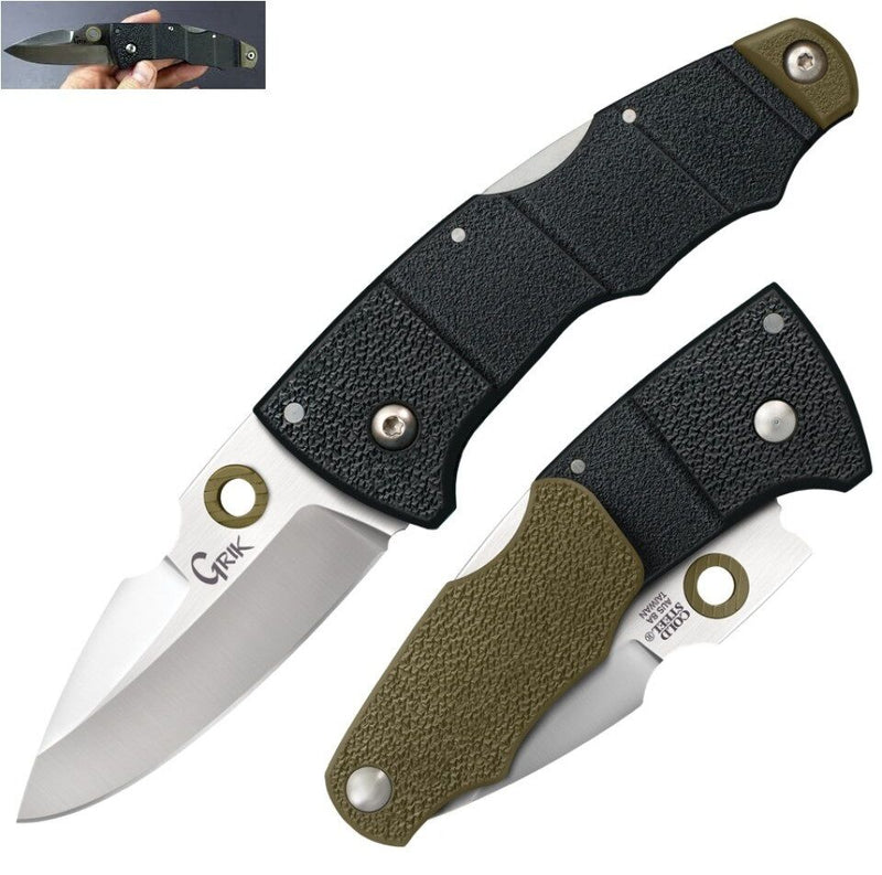 Cold Steel Grik Lockback Folding Knife 3" AUS-8 Steel Blade Black/Green GRN Handle 28E -Cold Steel - Survivor Hand Precision Knives & Outdoor Gear Store