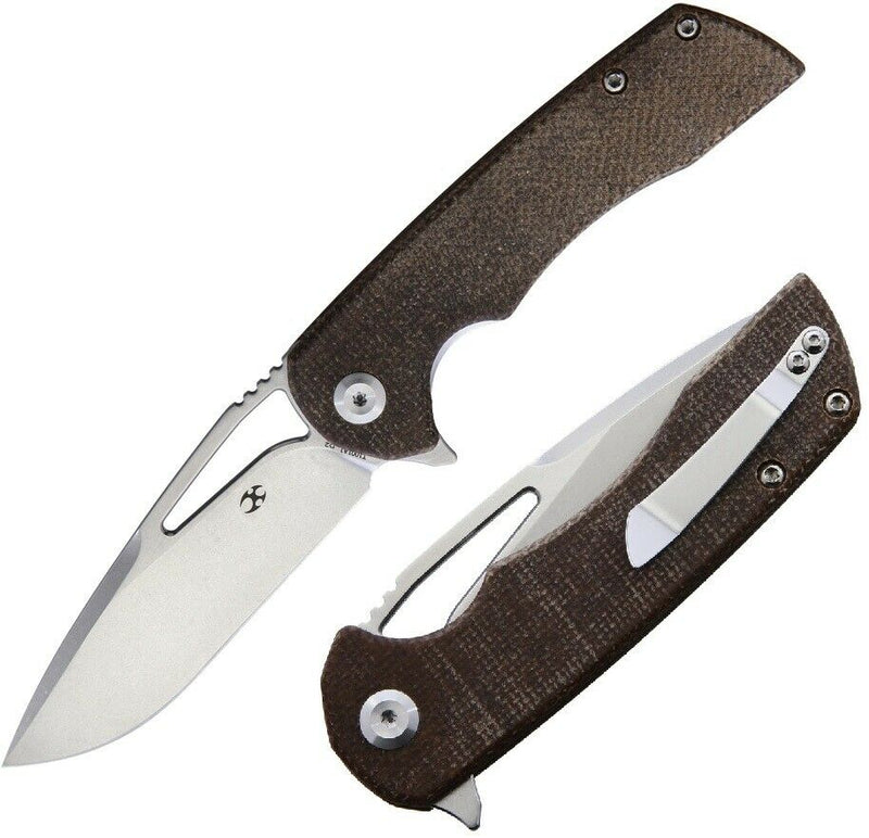 Kansept Knives Kyro Folding Knife 3.5" D2 Tool Steel Blade Brown Micarta Handle 1001A1 -Kansept Knives - Survivor Hand Precision Knives & Outdoor Gear Store