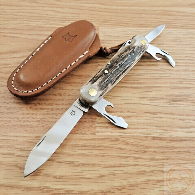 Fox Scout Multi Tool Pocket Knife Stainless Steel Blades Stag Handle 2266CE -Fox - Survivor Hand Precision Knives & Outdoor Gear Store