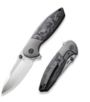 We Knife Co Nitro Mini Framelock Folding Knife 3.13" CPM-20CV Steel Drop Point Blade Marbled Carbon Fiber Handle 220151 -We Knife Co - Survivor Hand Precision Knives & Outdoor Gear Store