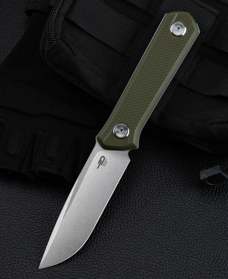 Bestech Knives Hedro Fixed Knife 3.75" D2 Tool Steel Blade Green G10 Handle F02B -Bestech Knives - Survivor Hand Precision Knives & Outdoor Gear Store