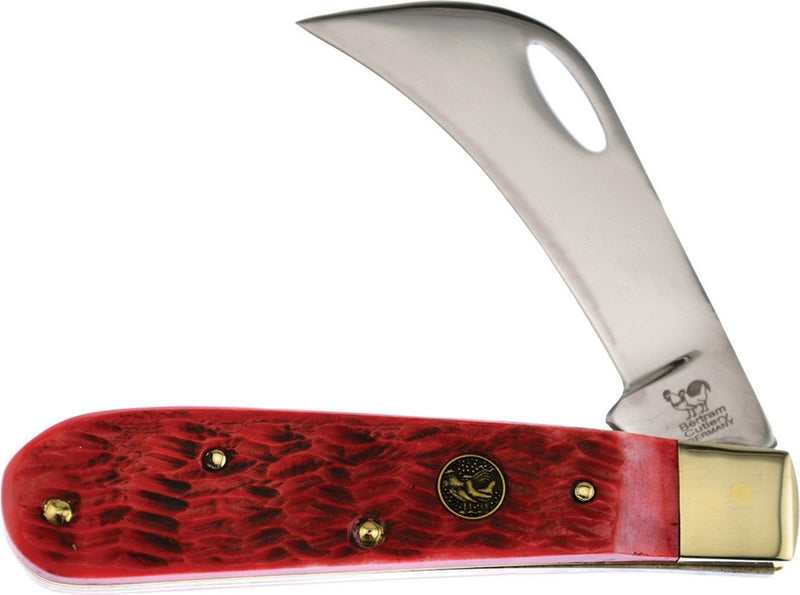 Hen & Rooster Hawkbill Folding Knife Stainless Steel Blade Red Pick Bone Handle 441RPB -Hen & Rooster - Survivor Hand Precision Knives & Outdoor Gear Store