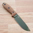 ESEE Model 4 Fixed Knife 4.5" OD Green Powder Coated 1095HC Steel Blade Natural Canvas Micarta Handle 4POD011 -ESEE - Survivor Hand Precision Knives & Outdoor Gear Store