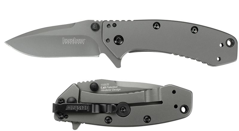 Kershaw Cryo Hinderer Framelock Folding Knife 2.75" 8Cr13MoV Steel Blade Stainless Handle KS1555TI -Kershaw - Survivor Hand Precision Knives & Outdoor Gear Store