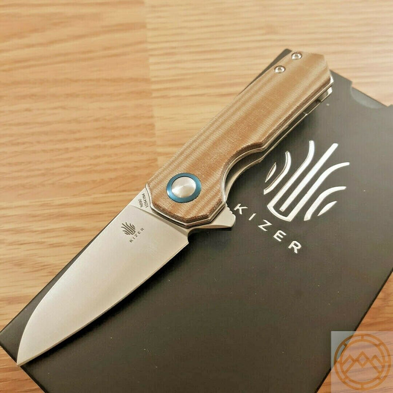 Kizer Cutlery Lieb Folding Knife 2.5" N690 Steel Blade Brown Micarta Handle V2541N4 -Kizer Cutlery - Survivor Hand Precision Knives & Outdoor Gear Store