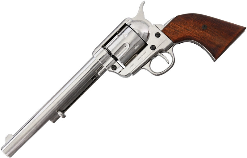 Denix 1873 Peacemaker Revolver Non-Firing Replica Nickel Finish Metal Construction With Wood Grips 1107N -Denix - Survivor Hand Precision Knives & Outdoor Gear Store