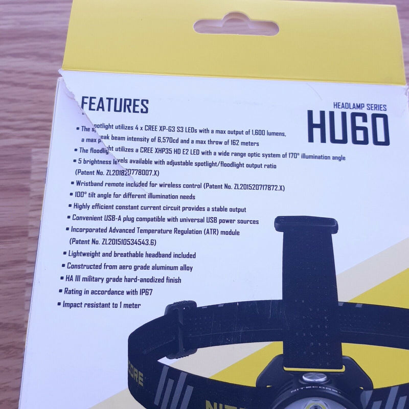 Nitecore Headlamp Rechargeable Water And Impact Resistant With Flexible Headband HU60 -Nitecore - Survivor Hand Precision Knives & Outdoor Gear Store