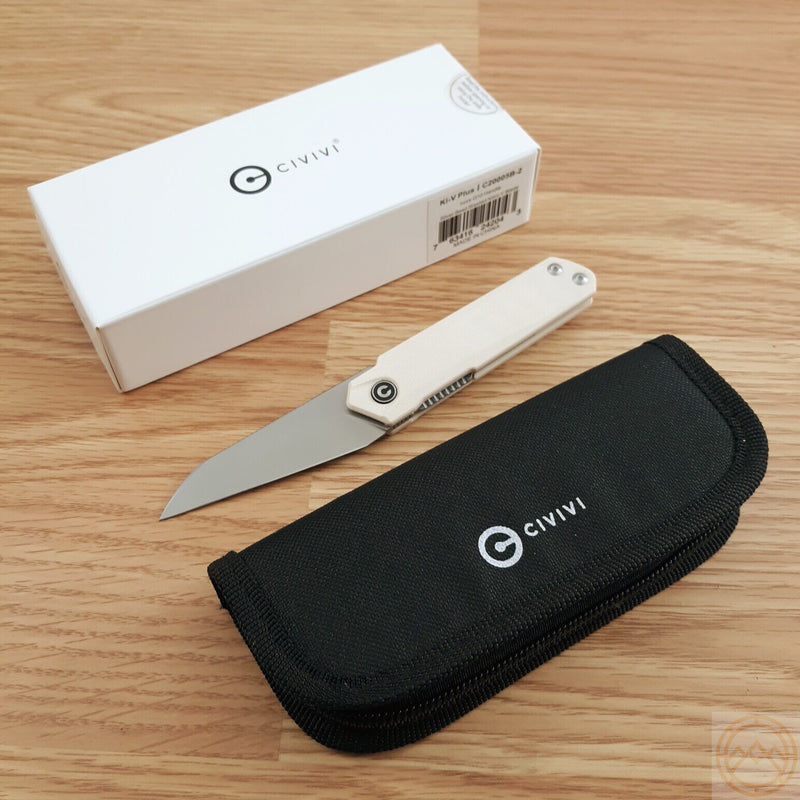 Civivi Ki-V Plus Folding Knife 2.5" Nitro-V Steel Extended Tang Blade White G10 Handle VC20005B2 -Civivi - Survivor Hand Precision Knives & Outdoor Gear Store