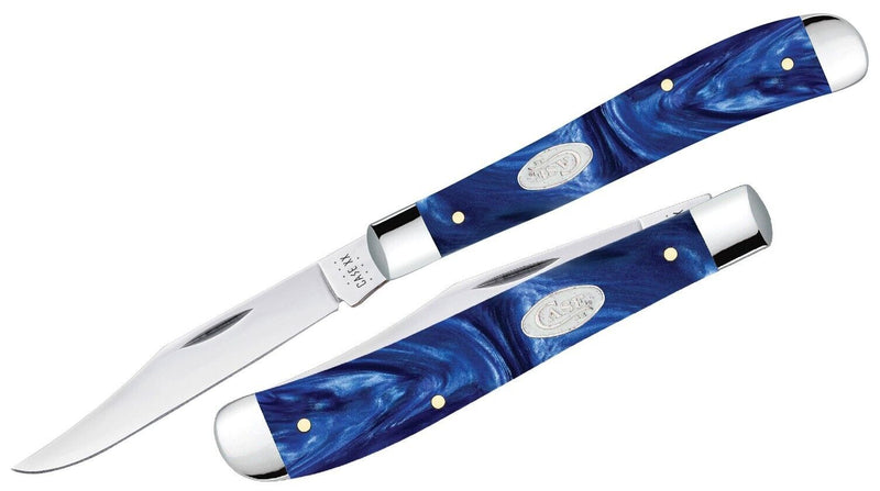 Case XX Slimlin Trapper Folding Knife 4.13" Tru-Sharp Stainless Steel Blade Blue Pearl Kirinite Handle 23445 -Case Cutlery - Survivor Hand Precision Knives & Outdoor Gear Store
