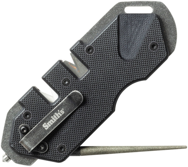 Smith's Sharpeners PP1 Tactical Sharpener Stainless Frame Glass Breaker Black 50979 -Smith´s Sharpeners - Survivor Hand Precision Knives & Outdoor Gear Store