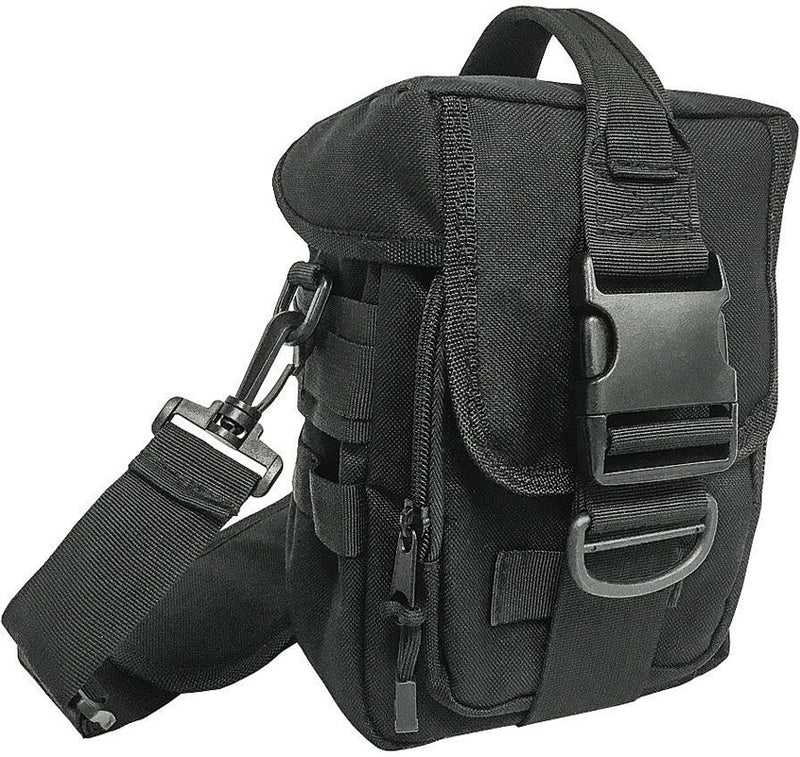 Pathfinder MOLLE Shoulder Bag Dimensions 6" x 4" x 12" Black 600D Polyester Construction 015B -Pathfinder - Survivor Hand Precision Knives & Outdoor Gear Store