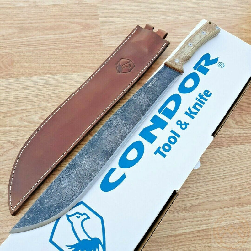 Condor Mountain Pass Fixed Machete 15.5" 1075HC Steel Blade Canvas Micarta Handle 2838155HC -Condor - Survivor Hand Precision Knives & Outdoor Gear Store