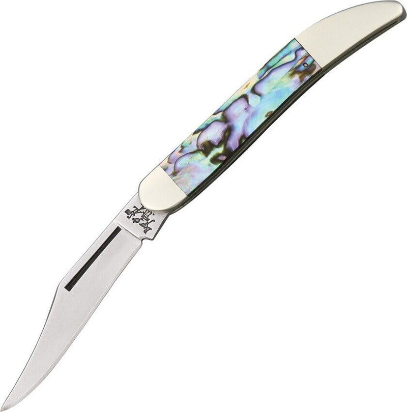 Bear & Son Little Toothpick Folding Knife 440 Steel Long Clip Blade Abalone Handle 19312 -Bear & Son - Survivor Hand Precision Knives & Outdoor Gear Store