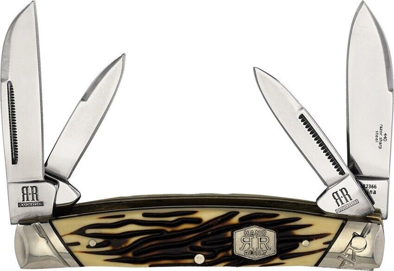 Rough Ryder Large Congress Tuff Pocket Knife Stainless Steel Blades Imitation Stag Handle 2366 -Rough Ryder - Survivor Hand Precision Knives & Outdoor Gear Store