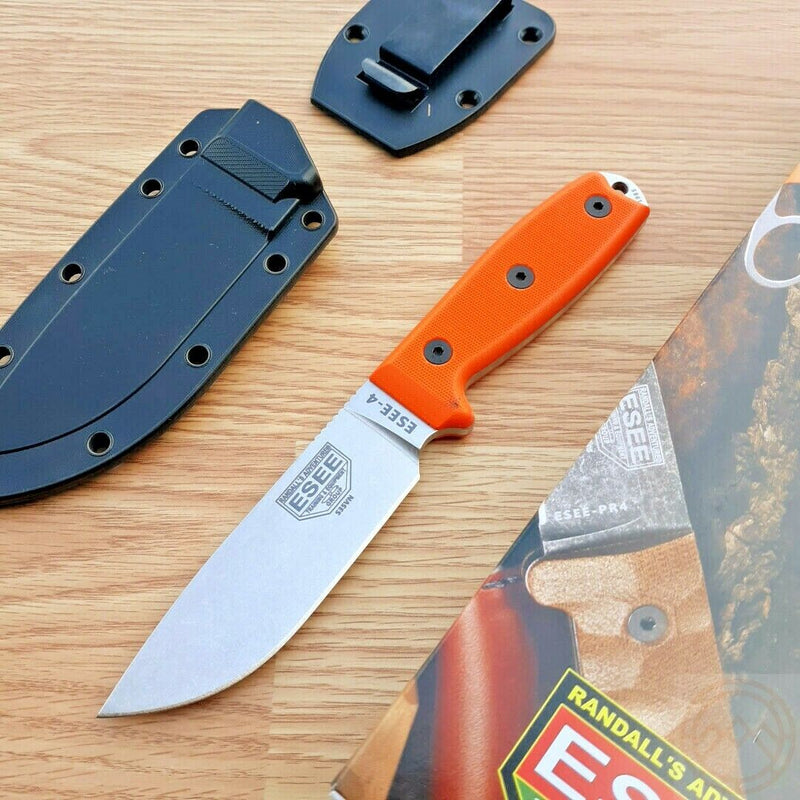 ESEE Model 4 Fixed Knife 4.5" S35VN Steel Drop Point Blade Orange G10 Handle 4PS35VOR -ESEE - Survivor Hand Precision Knives & Outdoor Gear Store