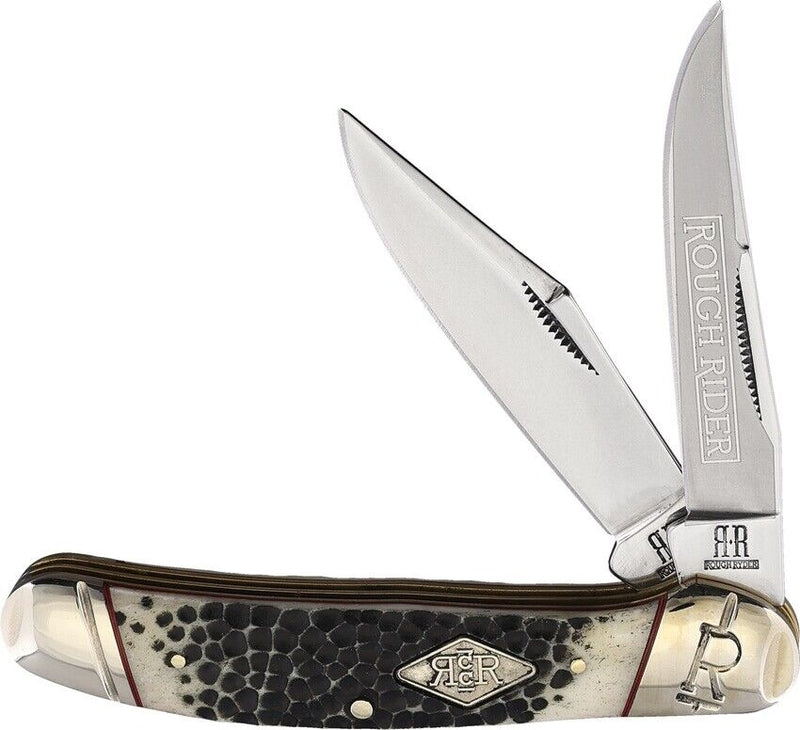 Rough Ryder Copperhead Pocket Knife Stainless Steel Blades Buckshot Bone Handle 2323 -Rough Ryder - Survivor Hand Precision Knives & Outdoor Gear Store